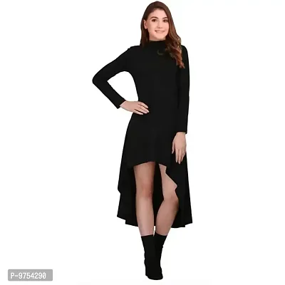 Dream Beauty Fashion Women's Hosiery High-Low Full Sleeves Casual Dress (38 Inch Front and 52 Inches Back Length)
