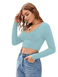 Polyester Blend Full Sleeves Crop Top-thumb3