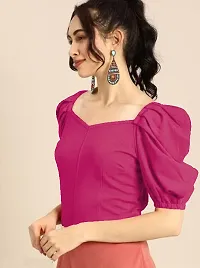 Dream Beauty Fashion Women's Puff/Baloon Sleeves V-Neck Casual Top (Top-MG-1)-thumb3