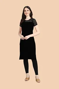 Trendy Black Crepe Kurti For Women-thumb2