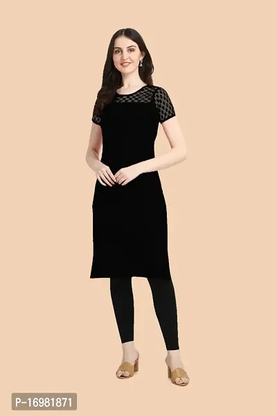 Trendy Black Crepe Kurti For Women-thumb3