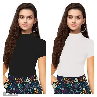 Dream Beauty Fashion Women's Half Sleeve Casual Solid Top Pack of 2