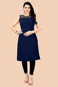 Trendy Blue Crepe Kurti For Women-thumb1