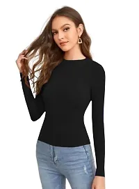 Women Polyester Blend Full Sleeves Crop Top-thumb3