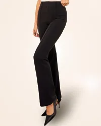 Elegant Black Polyester Solid Trousers For Women-thumb4