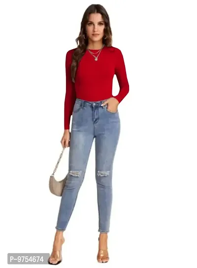 Women Polyester Blend Full Sleeves Crop Top-thumb4