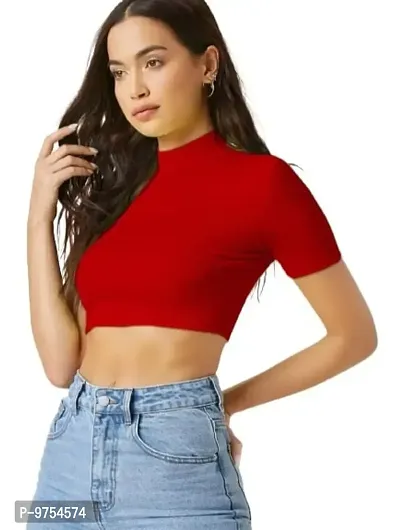 Dream Beauty Fashion Polyester Blend Crop Top (15 Inches)
