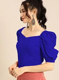 Dream Beauty Fashion Women's Puff/Baloon Sleeves V-Neck Casual Top (Top-MG-1)-thumb3