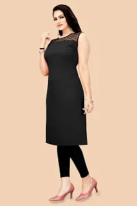 Trendy Black Crepe Kurti For Women-thumb4