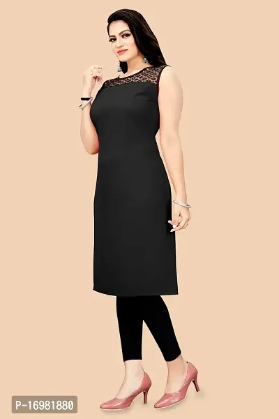 Trendy Black Crepe Kurti For Women-thumb5