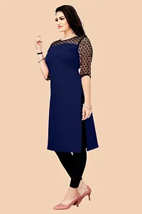 Trendy Blue Crepe Kurti For Women-thumb1