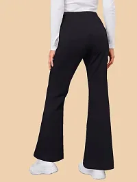 Elegant Black Polyester Solid Trousers For Women-thumb2