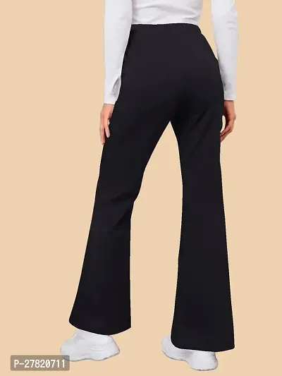 Elegant Black Polyester Solid Trousers For Women-thumb3