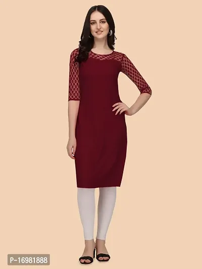 Trendy Maroon Crepe Kurti For Women