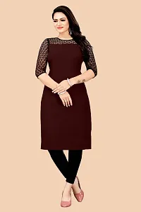 Trendy Maroon Crepe Kurti For Women-thumb3