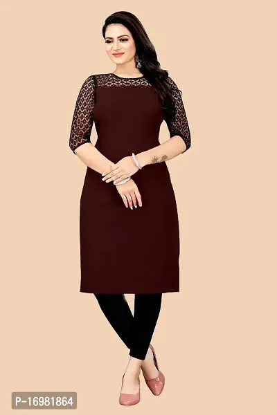 Trendy Maroon Crepe Kurti For Women-thumb4