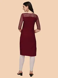 Trendy Maroon Crepe Kurti For Women-thumb2