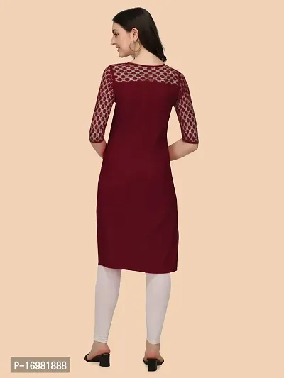 Trendy Maroon Crepe Kurti For Women-thumb3