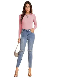 Womens Full Sleeve Top Round Neck Casual Tshirt-thumb2