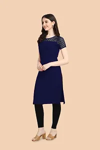 Trendy Blue Crepe Kurti For Women-thumb1