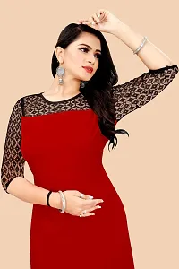 Trendy Red Crepe Kurti For Women-thumb4