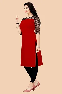 Trendy Red Crepe Kurti For Women-thumb1