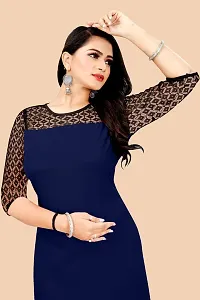 Trendy Blue Crepe Kurti For Women-thumb4