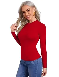 Womens Full Sleeve Top Round Neck Casual Tshirt-thumb2