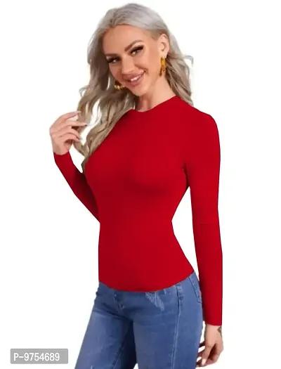 Womens Full Sleeve Top Round Neck Casual Tshirt-thumb3