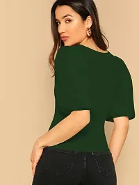 Dream Beauty Fashion Women's Bishop Puff Sleeves Square Neck Slim Top Polyester Blend (23 Inches)-thumb1