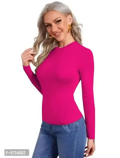 Womens Full Sleeve Top Round Neck Casual Tshirt-thumb3
