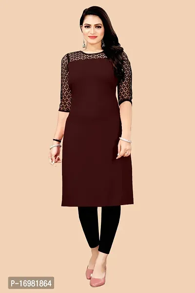 Trendy Maroon Crepe Kurti For Women