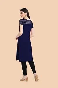 Trendy Blue Crepe Kurti For Women-thumb2