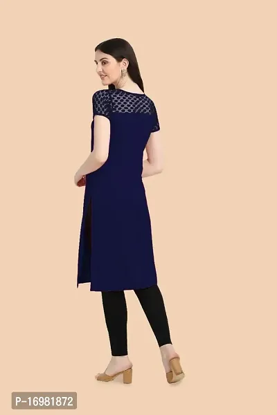 Trendy Blue Crepe Kurti For Women-thumb3