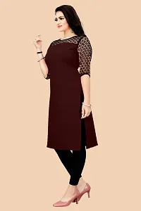 Trendy Maroon Crepe Kurti For Women-thumb1