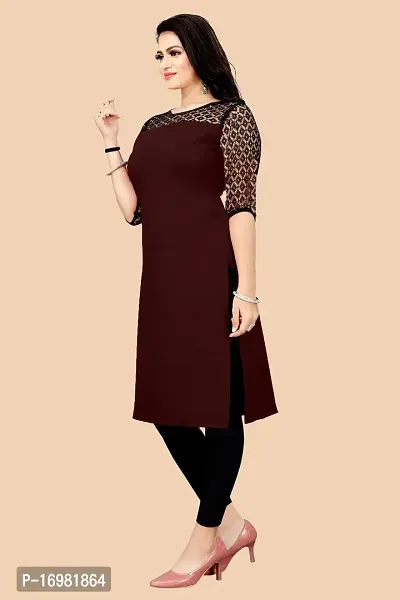 Trendy Maroon Crepe Kurti For Women-thumb2