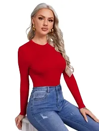 Womens Full Sleeve Top Round Neck Casual Tshirt-thumb1