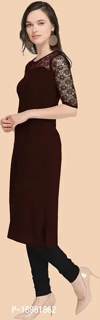 Trendy Maroon Crepe Kurti For Women-thumb2