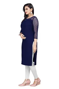 Navy Blue American Crepe Kurtas For Women-thumb3