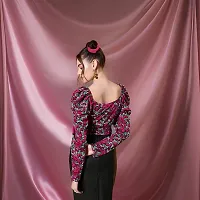 Elegant Pink Polyester Printed Top For Women-thumb1