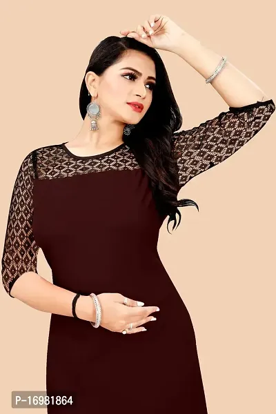 Trendy Maroon Crepe Kurti For Women-thumb5