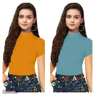 Dream Beauty Fashion Women's Half Sleeve Casual Solid Top Pack of 2