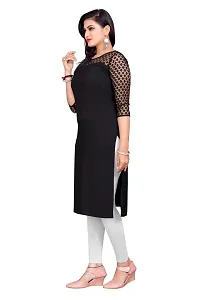 Stylish Black Crepe Kurtas For Women-thumb1