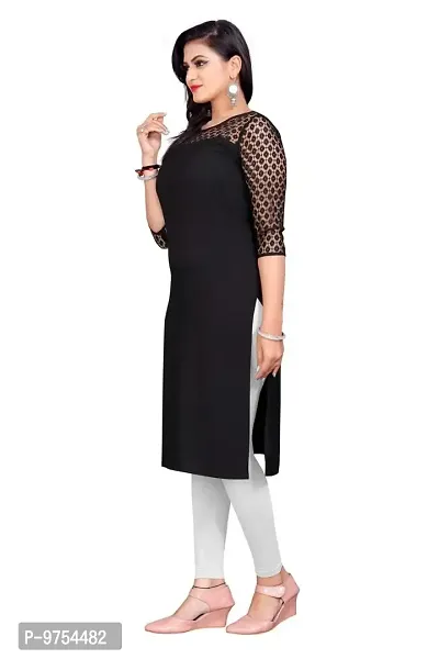 Stylish Black Crepe Kurtas For Women-thumb2