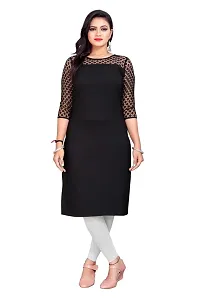 Stylish Black Crepe Kurtas For Women-thumb4