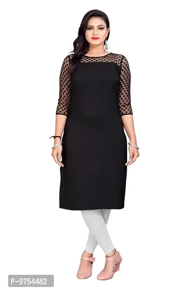 Stylish Black Crepe Kurtas For Women-thumb5