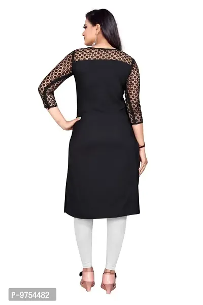 Stylish Black Crepe Kurtas For Women-thumb3