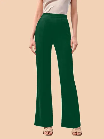 Stylish Polyester Solid Trousers For Women