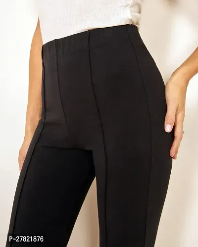 Elegant Black Polyester Solid Trousers For Women-thumb3