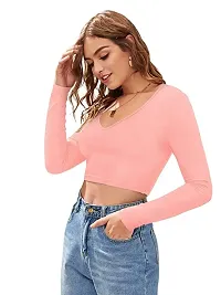 Women Polyester Blend Full Sleeves Crop Top-thumb4